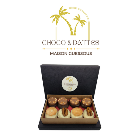 Coffret de 8 Pièces d'Abricots Farcis – Pâte de Pistache & Pâte de Noisette