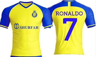 ronaldo al nasser jersey 2024 yellow kids size