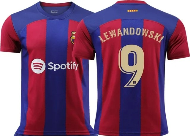 Lewandowski barcelona number 9 jersey Adults size