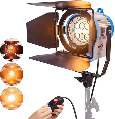Pyxelstudio Fresnel Tungstène 650W Eclairage Continu avec Ampoule Halogène