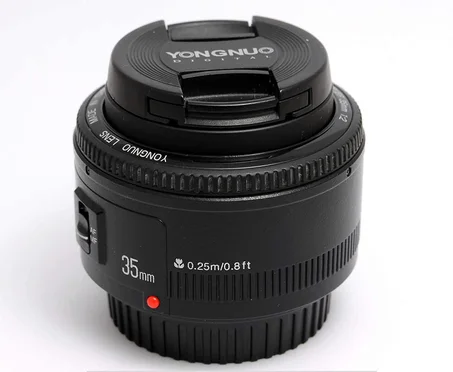 Objectif Yongnuo  YN-35 mm F/2 pour appareil photo Canon DSLR Auto Focus AF/MF