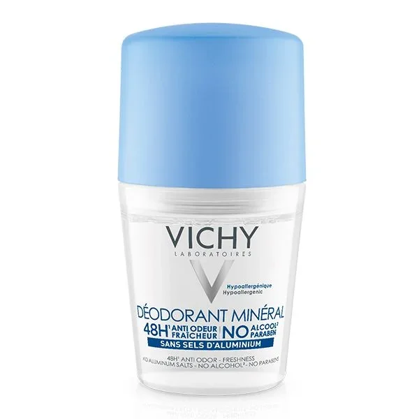 Vichy Dermo-Tolérance Déodorant Minéral 48H Bille Sans Sels d’Aluminium Peau Sensible et Réactive | 50ml
