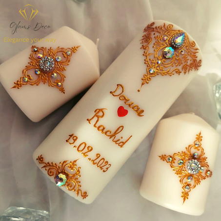 طقم شموع خطوبة أو زفاف