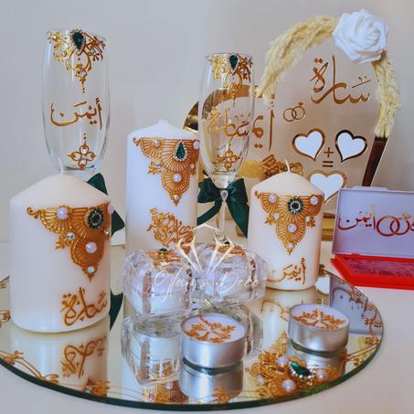 طقم ملكي منقوش للزفاف