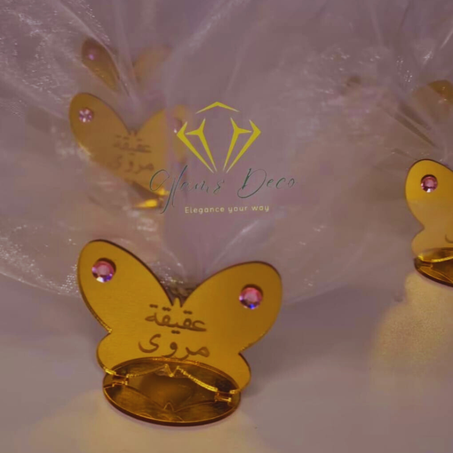 Dragées en plexi forme papillion