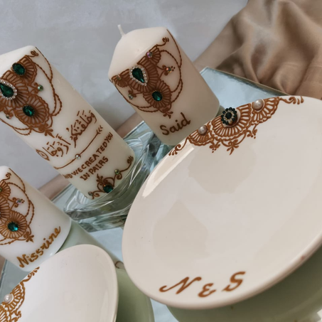 Pack Bougies personalisée en Vert Royal