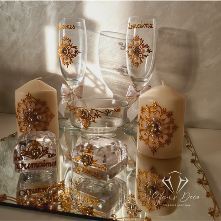 طقم شموع خطوبة او زفاف