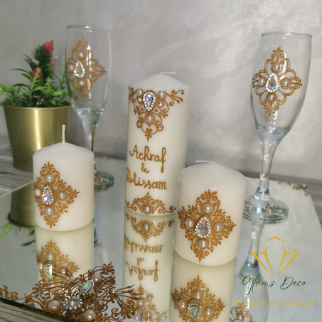 Pack Bougies en doré