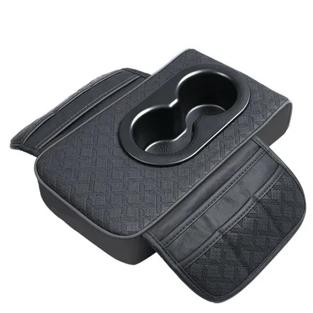 وسادة مسند ذراع جلدية، غطاء مسند ذراع وحدة التحكم المركزية الأوتوماتيكي مع حامل أكواب