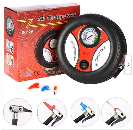 جهاز نفخ إطارات العجلات بمقبس ولاعة السجائر للسيارة عالي الأداء Gonfleur De Pneu Allume-Cigare DC 12V 260PSI