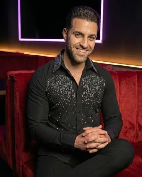 chemise noir ajustée ornée de motifs