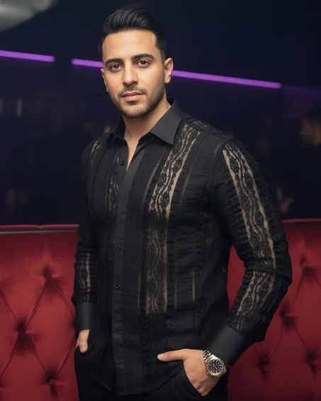 Chemise noire élégante raffinée