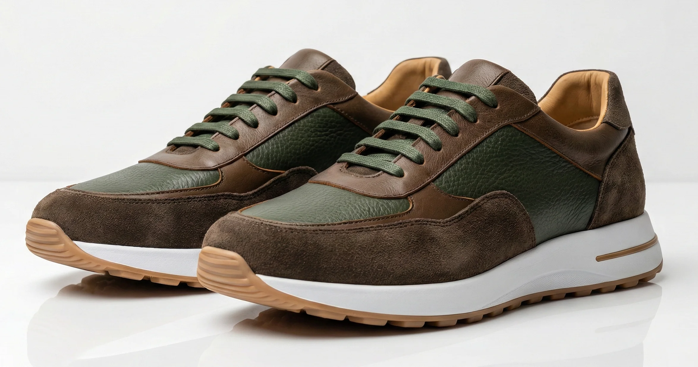 Baskets vertes et marron