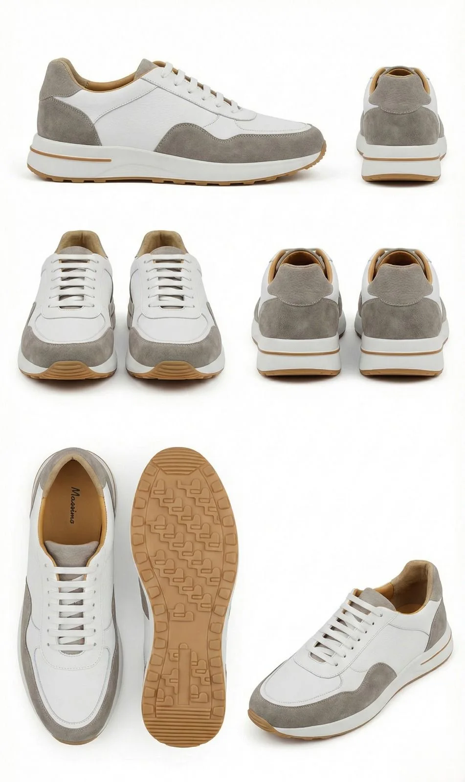 Baskets blanches & beige