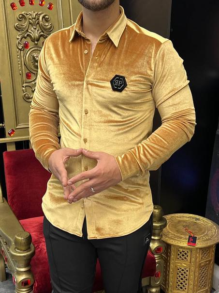 Chemise ajustée effet velours