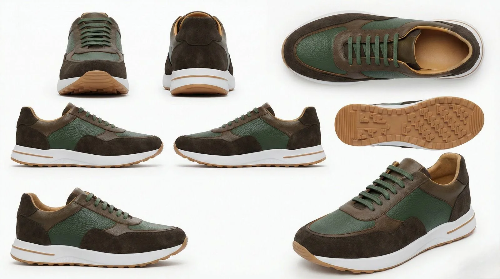 Baskets vertes et marron