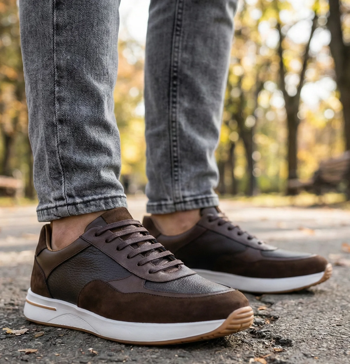 Chaussure en Cuir marron