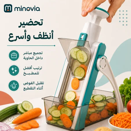 قطاعة ماندولين آمنة ومتعددة الاستخدام للخضراوات