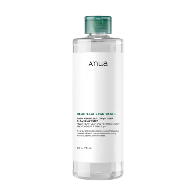 Anua - Heartleaf Low pH Deep Cleansing Water - Eau nettoyante micellaire à pH faible 500ml