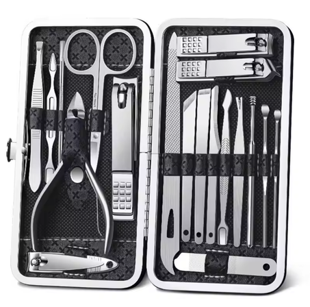 Ensemble de Manucure et Pédicure en Acier Inoxydable (19 pieces)