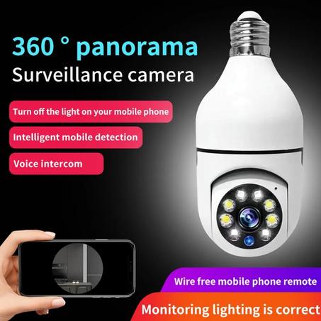 Caméra de surveillance Rotative  avec ampoule LED 360