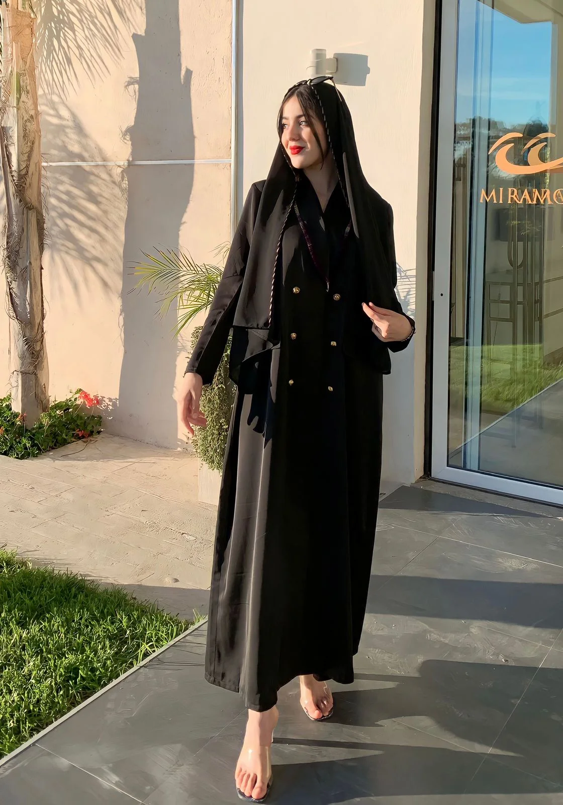 Khamrah black abaya + Châle