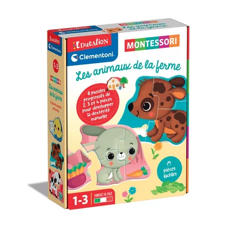 Les Animaux de la Ferme – Montessori Des Puzzles Éducatifs pour les Tout-Petits