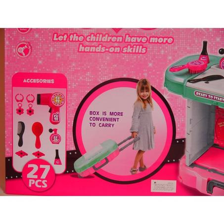 Jouet coiffeuse maquillage modulable en valise 27 pcs ( 3 en 1 )