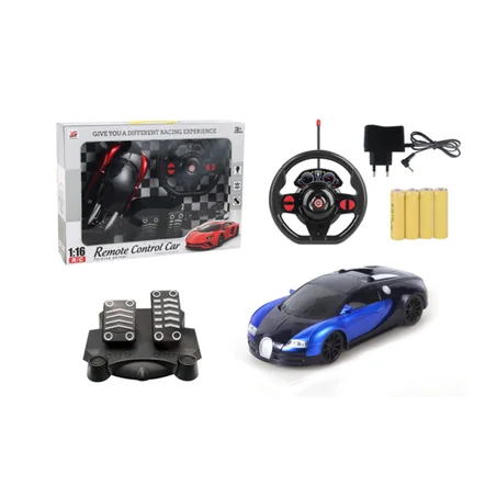 Voiture Bugatti radiocommandée 2 panneaux (Volant + Pédales)