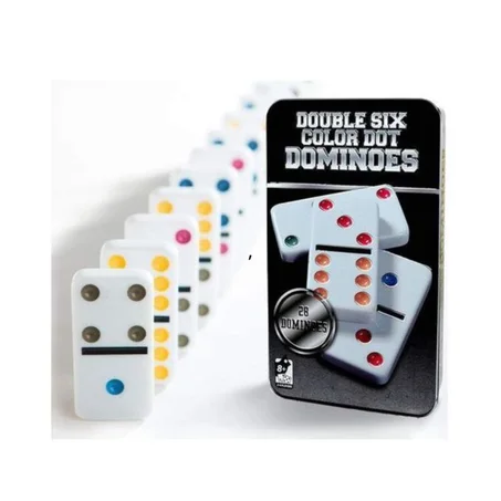 JEU DE DOMNINOS DOUBLE 6 BOITE EN ETAIN