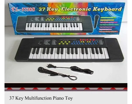 Piano électronique à 37 touches pour enfants, jouet musical avec micro et fonction d'enregistrement.
