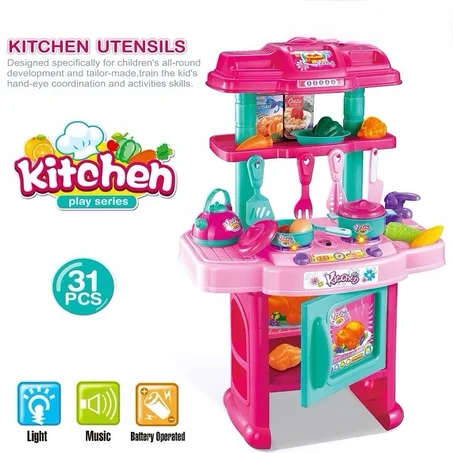 Ensemble de jeu de cuisine coloré composé de 31 pièces