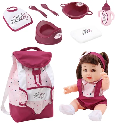 Baby Nurse - Sac à Langer - pour Poupons et Poupées - Matelas et Porte-biberon Inclus - 7 Accessoires