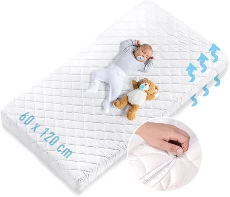 Matelas bébé 60 x 120 cm avec Housse Lavable