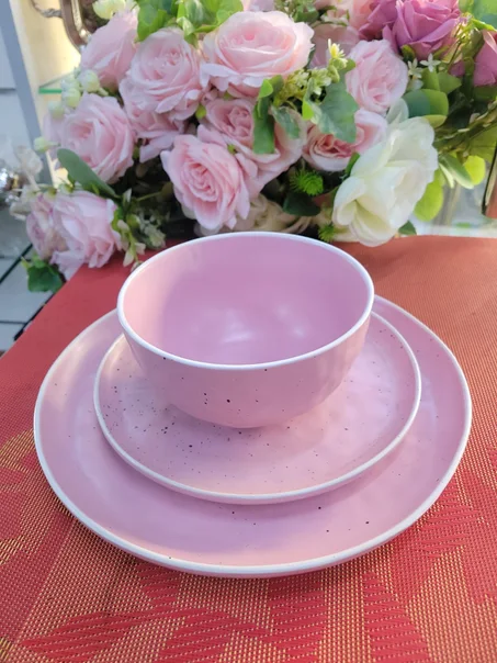 Service assiette rose (3)