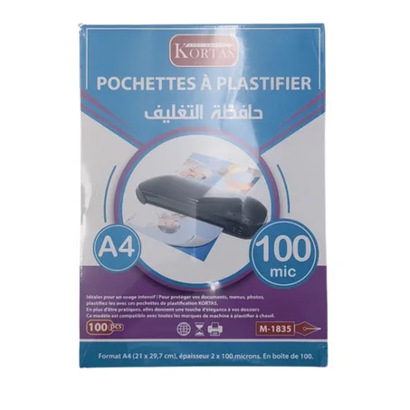 POCHETTE PLASTIFICATION 100MIC KORTAS M1835
