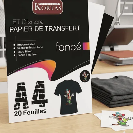 PAPIER TRANSFER NOIR A4 20F KORTAS M2371