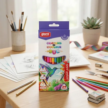 CRAYON COULEUR 12 DUO TRIANGULAIRE G-2421