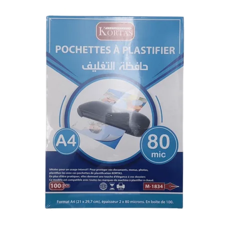 POCHETTE PLASTIFICATION 80MIC KORTAS M-1834