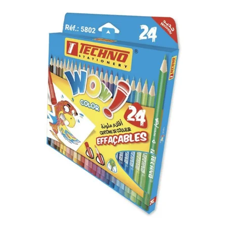 CRAYON COULEUR wow effacable 24CLRS TECHNO 5802
