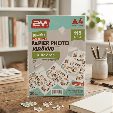 PAPIER PHOTO 115G ADHESIVE A4 20F MM454