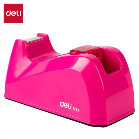 Deli-E814A Magenta Dévidoir de ruban adhésif petit