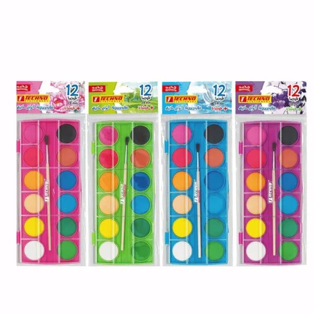 AQUARELLE AQUA 12CLRS + F/PINCEAU TECHNO 4406