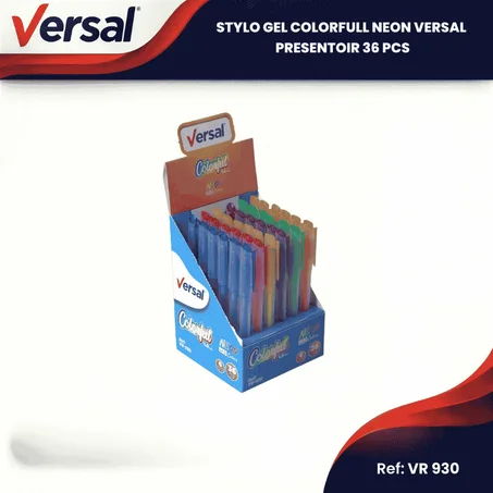 STYLO GEL COLORFULL NEON PRESENTOIR 36 PCS VERSAL REF VR930
