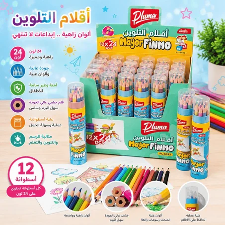 CRAYON COULEUR DE 12 GM BTE/ROND PAPER PL-6822