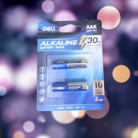 PILE ALKALINE AAA LR03 1.5V POCHETTE DE 2 DELI 18504