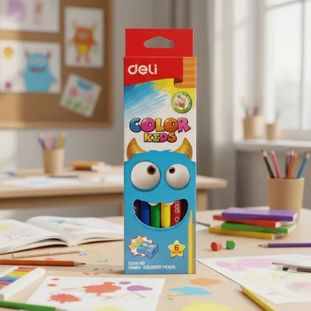 CRAYON DE COULEUR DE 6 GM JUMBO DELI 00660