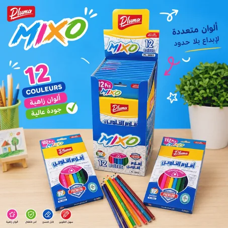 CRAYON COULEUR TRIANGULAIRE PLUMA DE 12 GM PL-6803