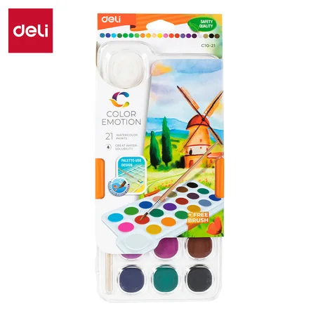 AQUARELLE DE 21 COULEURS DELI C10-21
