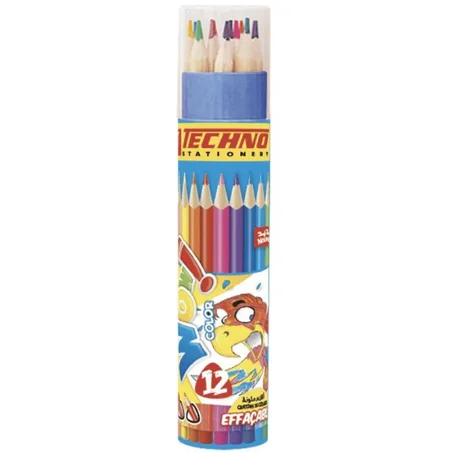 CRAYON COULEUR 12CLRS wow effacable TECHNO 5803